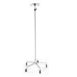 POLE IV S/S 4HOOK 5LEG CHR BAS TURN KNOB 3IN CASTERS 1EA - 3299042000