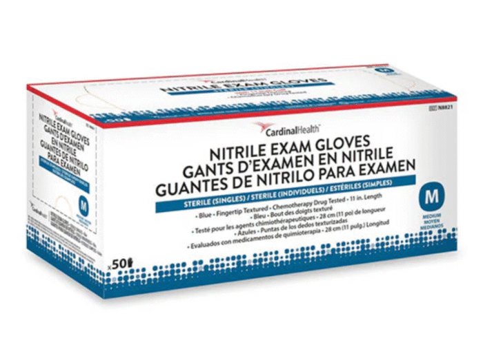 Sterile Singles Nitrile Exam Gloves - Blue - 50/Box - Image 2