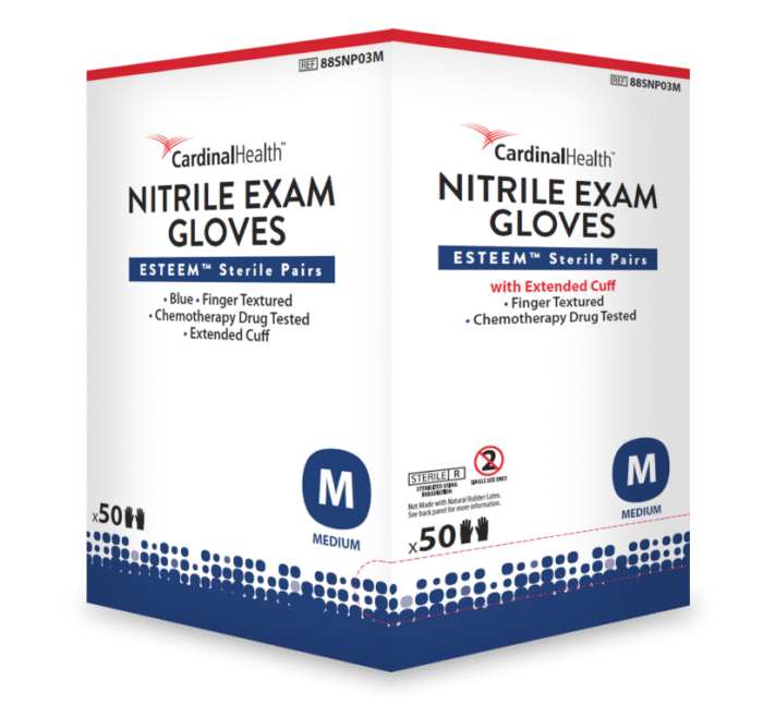 Esteem™ Sterile Pairs Nitrile Exam Gloves - 4/Case - Image 1