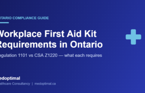 Ontario workplace first aid kit requirements: Regulation 1101 versus CSA Z1220 guide by Medoptimal